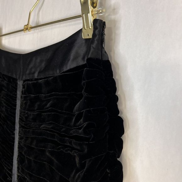 INC International Concepts Pencil Skirt Womens 4 Black Ruched Velvet Formal - Picture 7 of 14